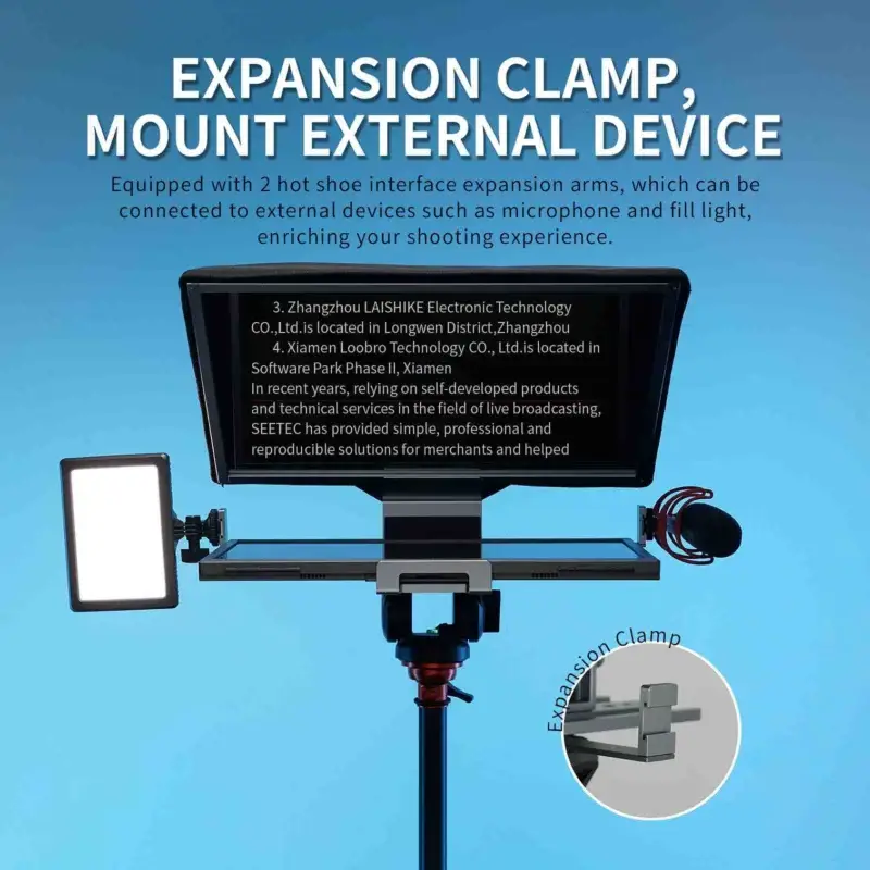 FEELWORLD TP16 16 Inch Folding Teleprompter Supports up to 16" Tablet Horizontal Vertical Prompting