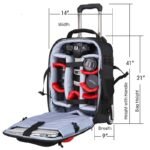 Yaxiumei Large DSLR Camera Trolley Bag with Wheels - Perfect for Travel