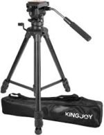 Kingjoy VT-1500 lightweight professional video tripod & VT-1510 fluid drag pan head-3 section