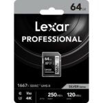 Lexar Professional UHS-II 1667x 128GB SDXC Memory Card for 4K Video