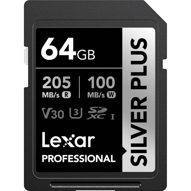 Lexar SD Silver Plus UHS-1 64GB V30 Memory Card