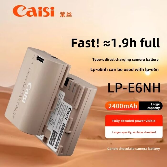Caisi Battery Canon LP E6NH with C type Charging Port 2400mah 2