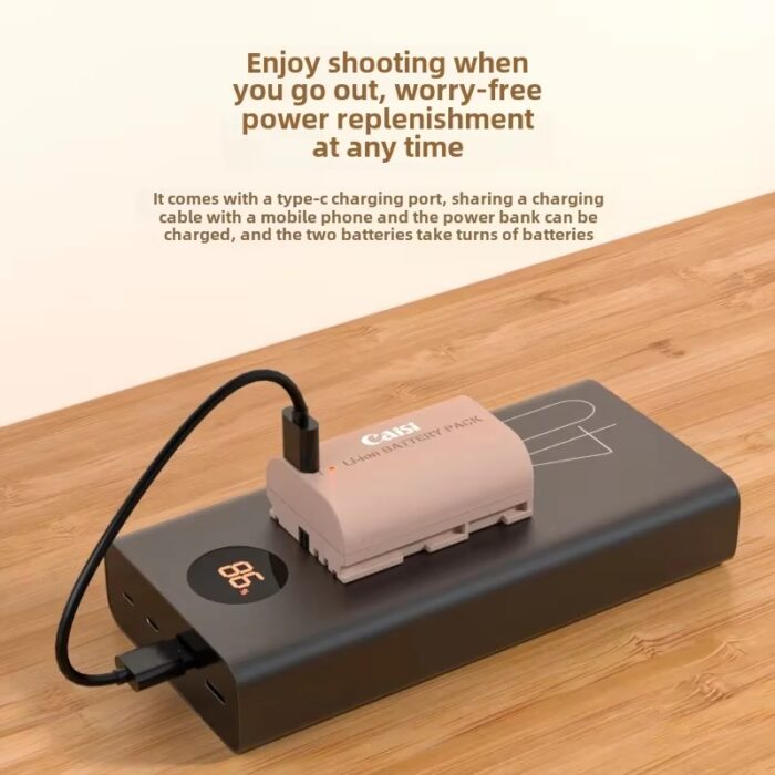 Caisi Battery Canon LP E6NH with C type Charging Port 2400mah 3